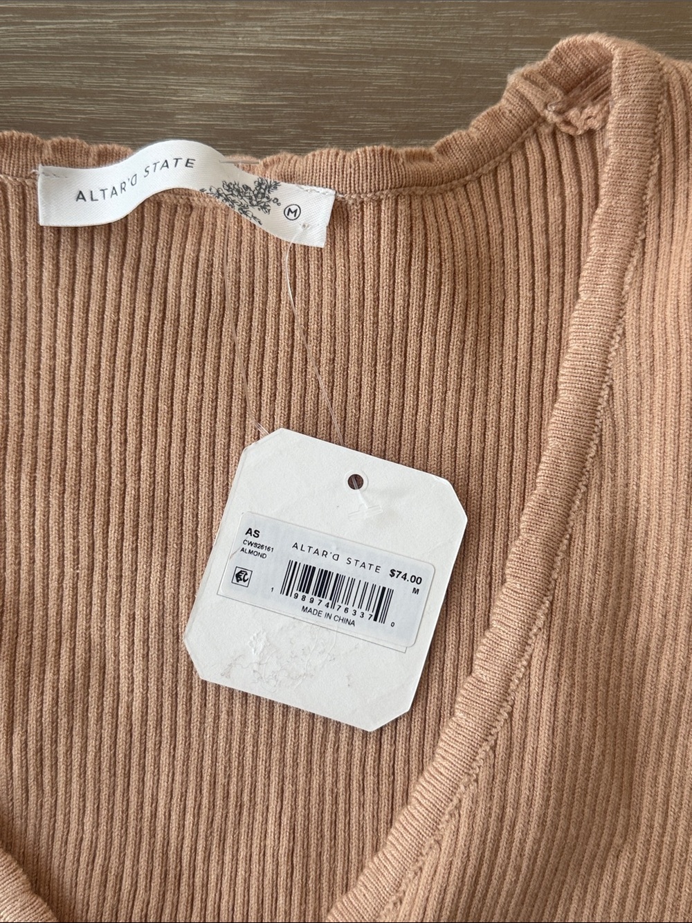 NWT Altar'd State Ribbed Button-Front Cardigan | M - Picture 6 of 8